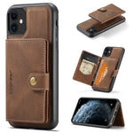 JEEHOOD For iPhone 11 Pro Case  J01 Retro Leather Phone Back Cover with Detachable Magnetic Card Holder