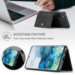 JEEHOOD För Samsung Galaxy S20 Plus 5G Skal J01 Retro Läder Baksida mobil Med Avtagbar Magnetisk Korthållare
