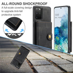 JEEHOOD För Samsung Galaxy S20 Plus 5G Skal J01 Retro Läder Baksida mobil Med Avtagbar Magnetisk Korthållare