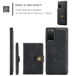 JEEHOOD För Samsung Galaxy S20 Plus 5G Skal J01 Retro Läder Baksida mobil Med Avtagbar Magnetisk Korthållare