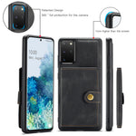 JEEHOOD För Samsung Galaxy S20 Plus 5G Skal J01 Retro Läder Baksida mobil Med Avtagbar Magnetisk Korthållare