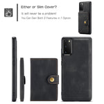 JEEHOOD cover J01 i retro-læder til Samsung Galaxy S20 5G, mobilcover med aftagelig magnetisk kortholder