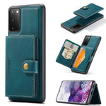 JEEHOOD cover J01 i retro-læder til Samsung Galaxy S20 5G, mobilcover med aftagelig magnetisk kortholder