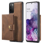 JEEHOOD cover J01 i retro-læder til Samsung Galaxy S20 5G, mobilcover med aftagelig magnetisk kortholder