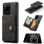 JEEHOOD För Samsung Galaxy S20 Ultra Skal J01 Retro Läder Baksida mobil Med Avtagbar Magnetisk Korthållare
