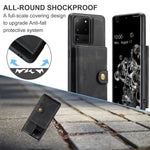 JEEHOOD För Samsung Galaxy S20 Ultra Skal J01 Retro Läder Baksida mobil med Avtagbar Magnetisk Korthållare