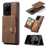 JEEHOOD För Samsung Galaxy S20 Ultra Skal J01 Retro Läder Baksida mobil med Avtagbar Magnetisk Korthållare