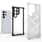 Shockproof Case for Samsung Galaxy S23 Ultra Honeycomb Textured Phone Case TPU + PC Protective Cover