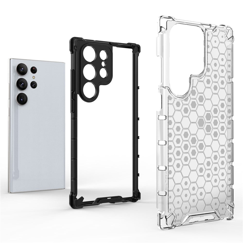 Shockproof Case for Samsung Galaxy S23 Ultra Honeycomb Textured Phone Case TPU + PC Protective Cover