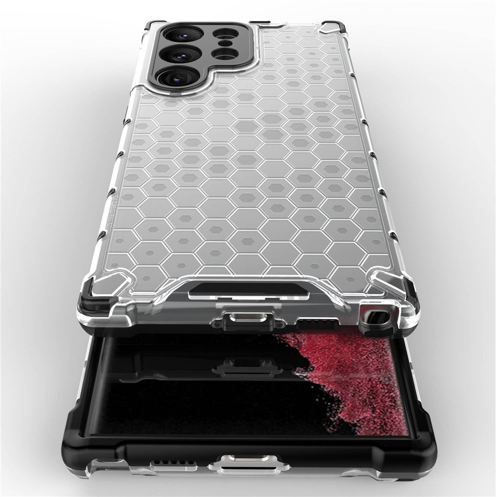 Shockproof Case for Samsung Galaxy S23 Ultra Honeycomb Textured Phone Case TPU + PC Protective Cover
