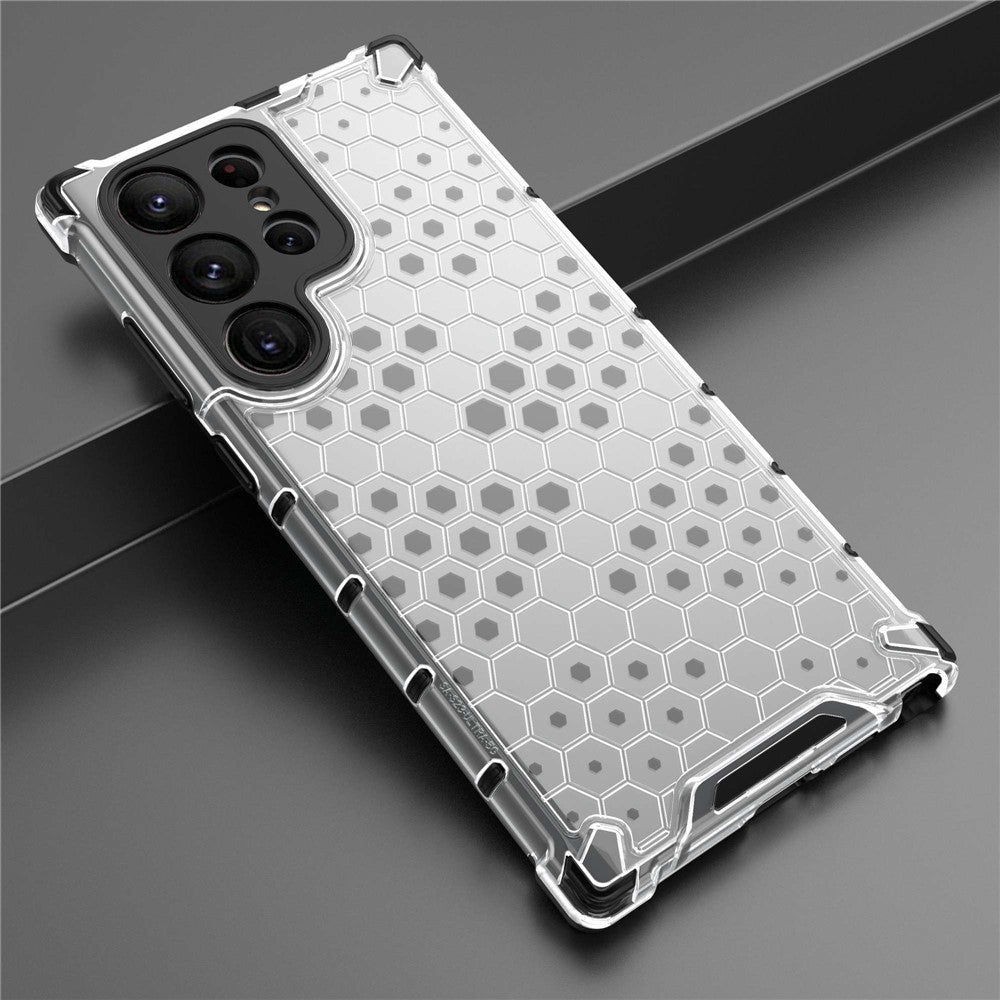 Shockproof Case for Samsung Galaxy S23 Ultra Honeycomb Textured Phone Case TPU + PC Protective Cover