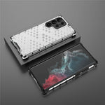 Shockproof Case for Samsung Galaxy S23 Ultra Honeycomb Textured Phone Case TPU + PC Protective Cover
