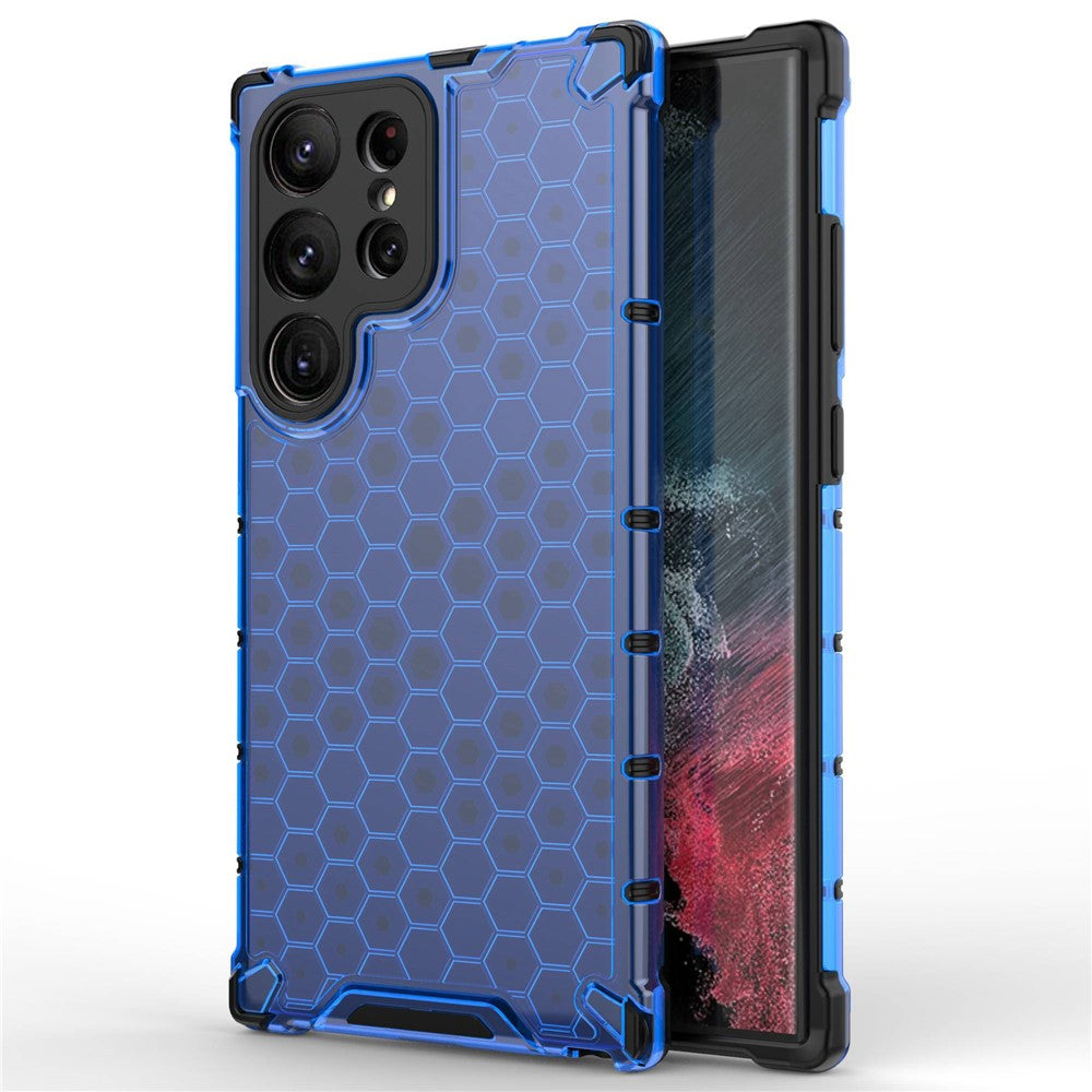 Shockproof Case for Samsung Galaxy S23 Ultra Honeycomb Textured Phone Case TPU + PC Protective Cover