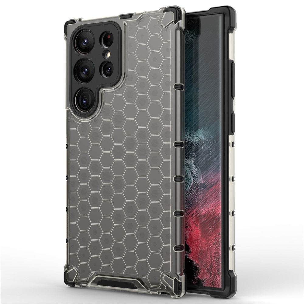Shockproof Case for Samsung Galaxy S23 Ultra Honeycomb Textured Phone Case TPU + PC Protective Cover
