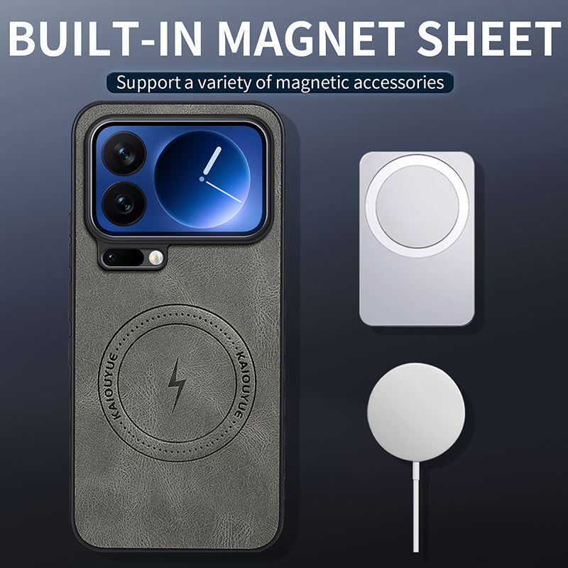 WANLONFENG For Xiaomi 17 Pro Max Magnetic Case  SD1 Series Nappa Texture PC TPU Phone Cover