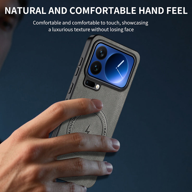 WANLONFENG For Xiaomi 17 Pro Max Magnetic Case  SD1 Series Nappa Texture PC TPU Phone Cover