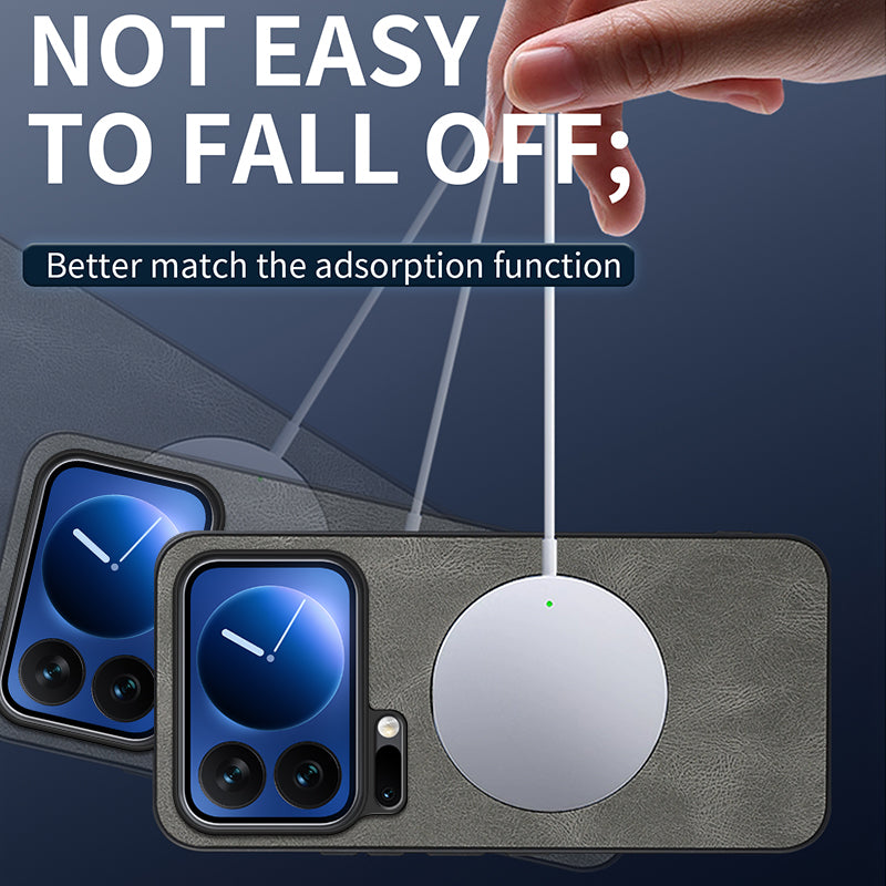 WANLONFENG For Xiaomi 17 Pro Magnetic Case  SD1 Series Nappa Texture PC TPU Phone Cover