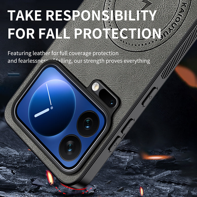 WANLONFENG For Xiaomi 17 Pro Magnetic Case  SD1 Series Nappa Texture PC TPU Phone Cover