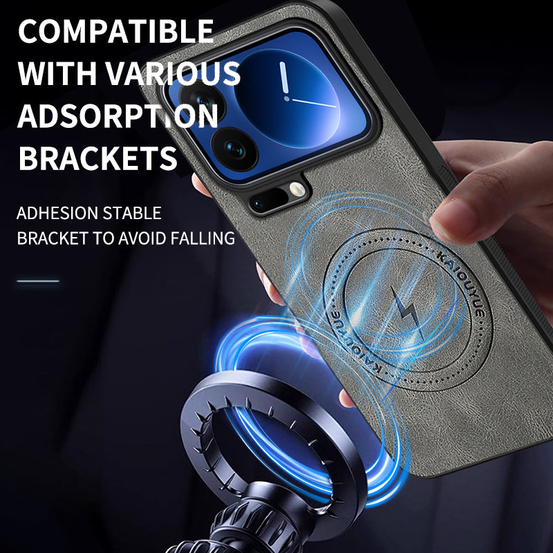 WANLONFENG For Xiaomi 17 Pro Magnetic Case  SD1 Series Nappa Texture PC TPU Phone Cover