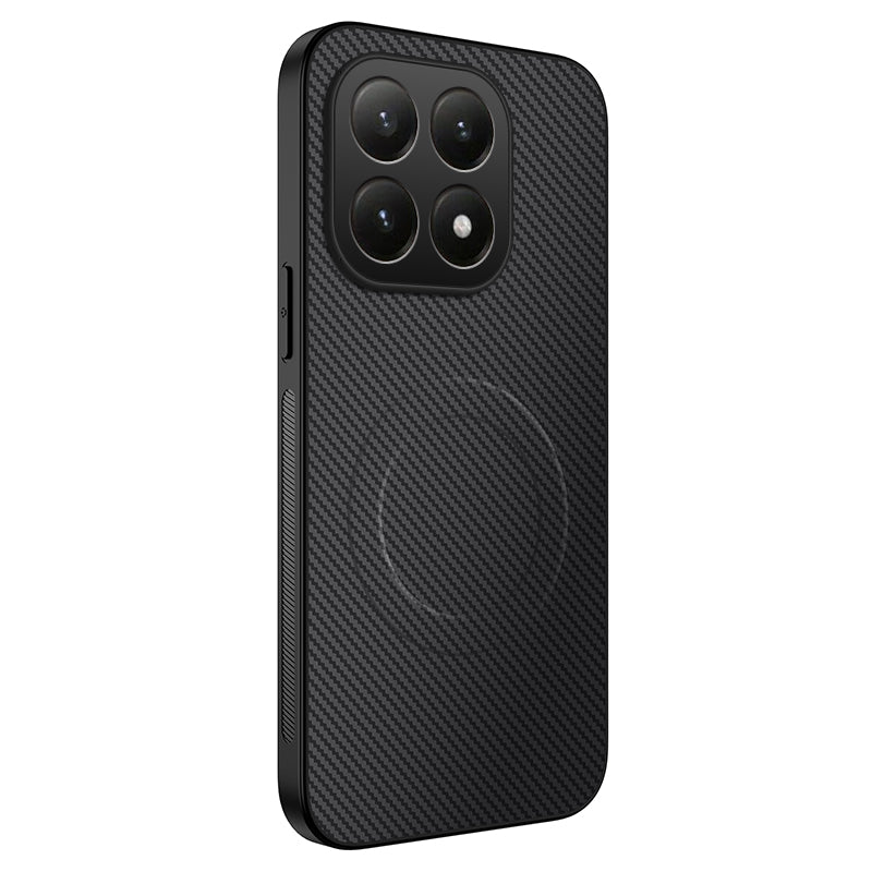 WANLONFENG For Xiaomi 15T Magnetic Case  TQ Series Carbon Fiber Texture PC TPU Phone Cover