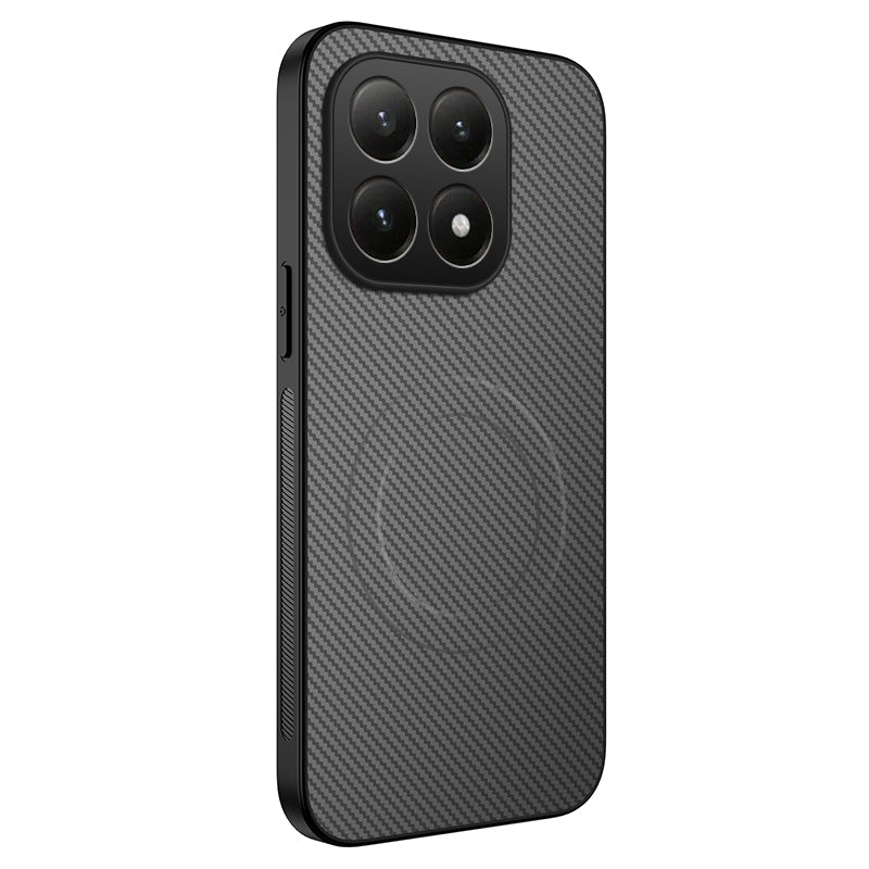 WANLONFENG For Xiaomi 15T Magnetic Case  TQ Series Carbon Fiber Texture PC TPU Phone Cover