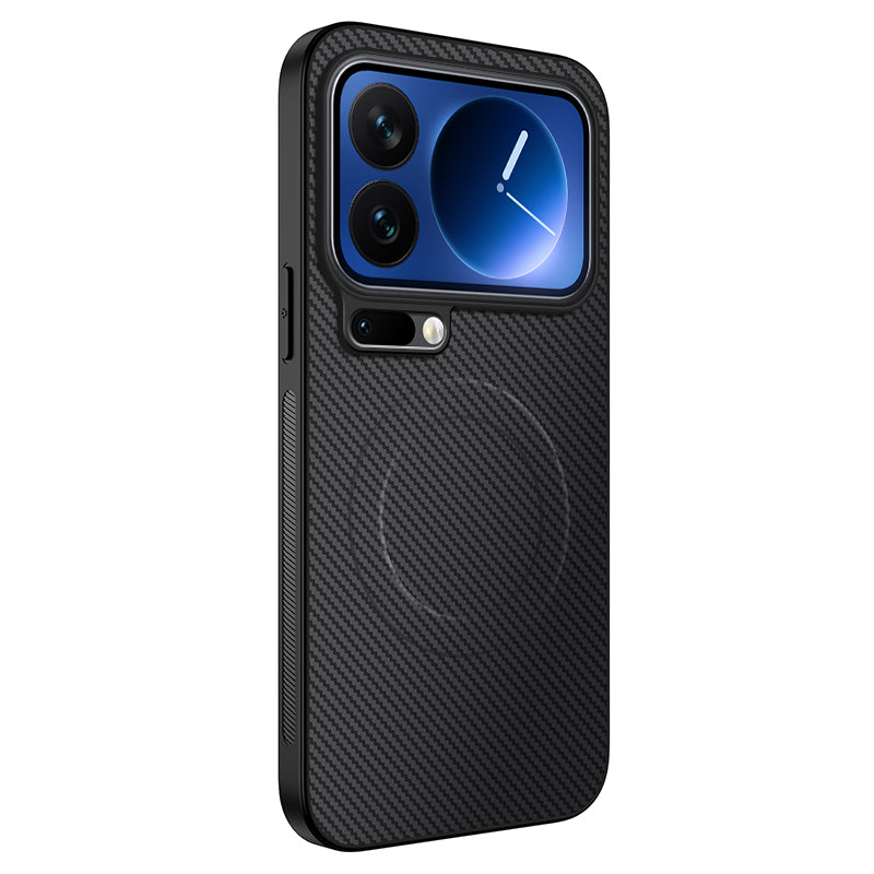 WANLONFENG For Xiaomi 17 Pro Max Magnetic Case  TQ Series Carbon Fiber Texture PC TPU Phone Cover