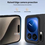 WANLONFENG For Xiaomi 17 Pro Max Magnetic Case  TQ Series Carbon Fiber Texture PC TPU Phone Cover