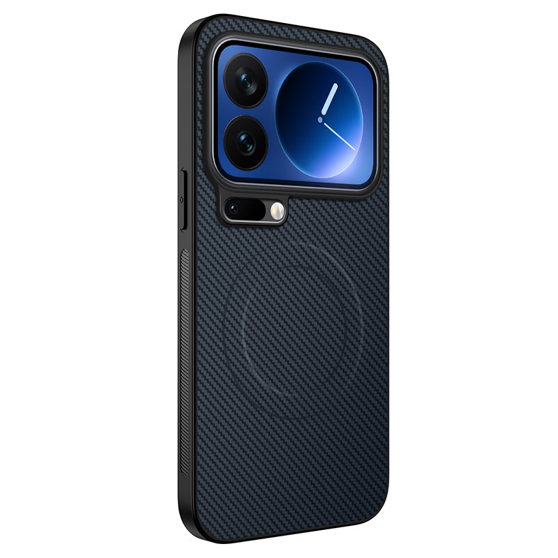 WANLONFENG For Xiaomi 17 Pro Max Magnetic Case  TQ Series Carbon Fiber Texture PC TPU Phone Cover
