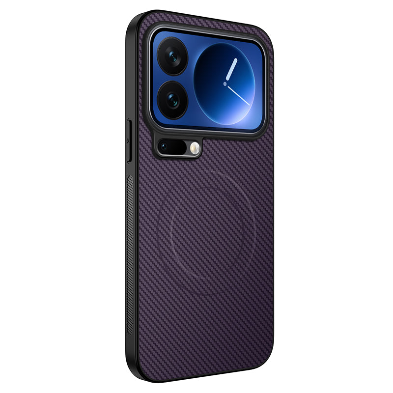 WANLONFENG For Xiaomi 17 Pro Max Magnetic Case  TQ Series Carbon Fiber Texture PC TPU Phone Cover