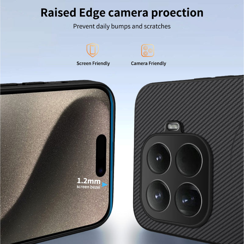 WANLONFENG For Xiaomi 15T Pro Magnetic Case  TQ Series Carbon Fiber Texture PC TPU Phone Cover