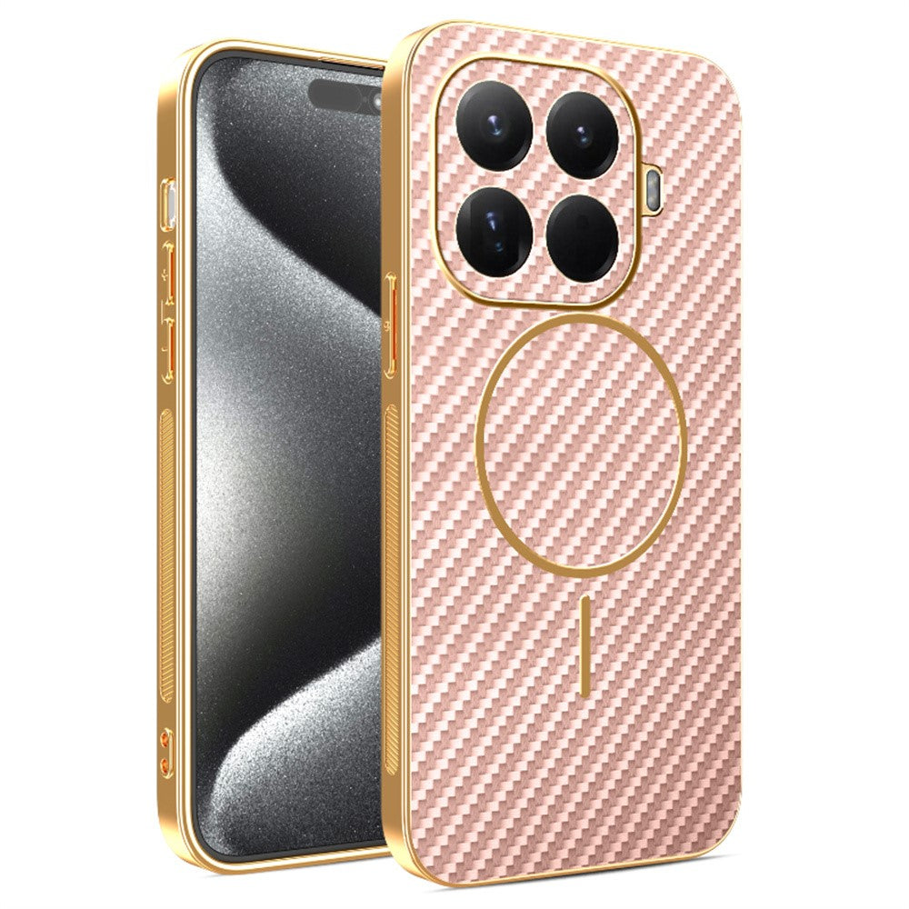 Xiaomi 15T Pro mobilskal kolfiberstrukturerat elektropläterat TPU-bakstycke