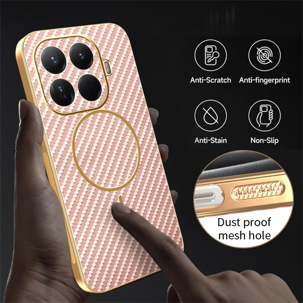 Xiaomi 15T Pro mobilskal kolfiberstrukturerat elektropläterat TPU-bakstycke