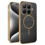 Xiaomi 15T Pro mobilskal kolfiberstrukturerat elektropläterat TPU-bakstycke