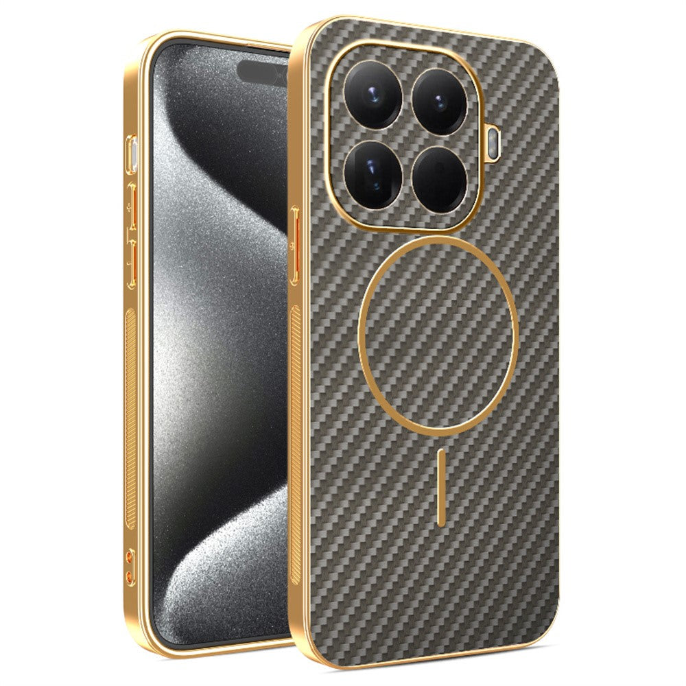 Xiaomi 15T Pro mobilskal kolfiberstrukturerat elektropläterat TPU-bakstycke