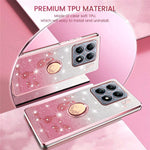 KADEM For Xiaomi 15T Case Ring Kickstand TPU Flowers Phone Cover Gradient Glitter