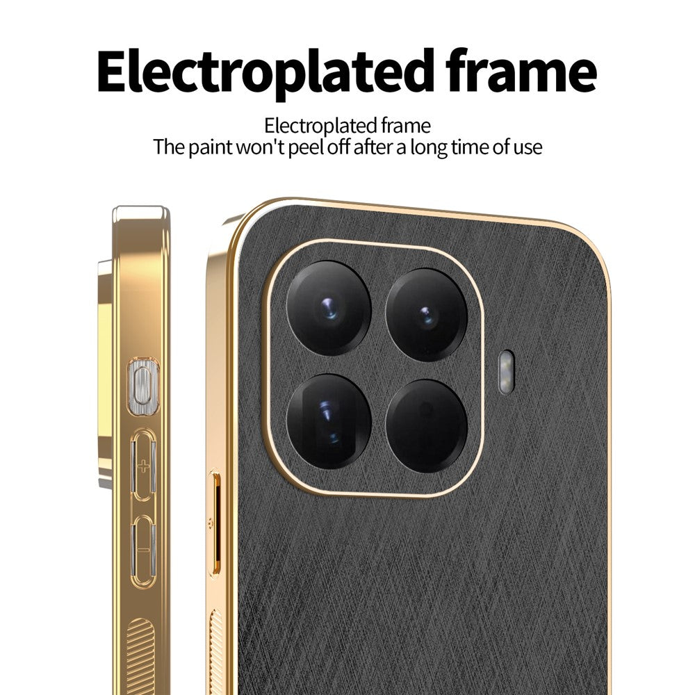 KADEM For Xiaomi 15T Pro Case Electroplating Silk Texture PU + TPU Phone Back Cover