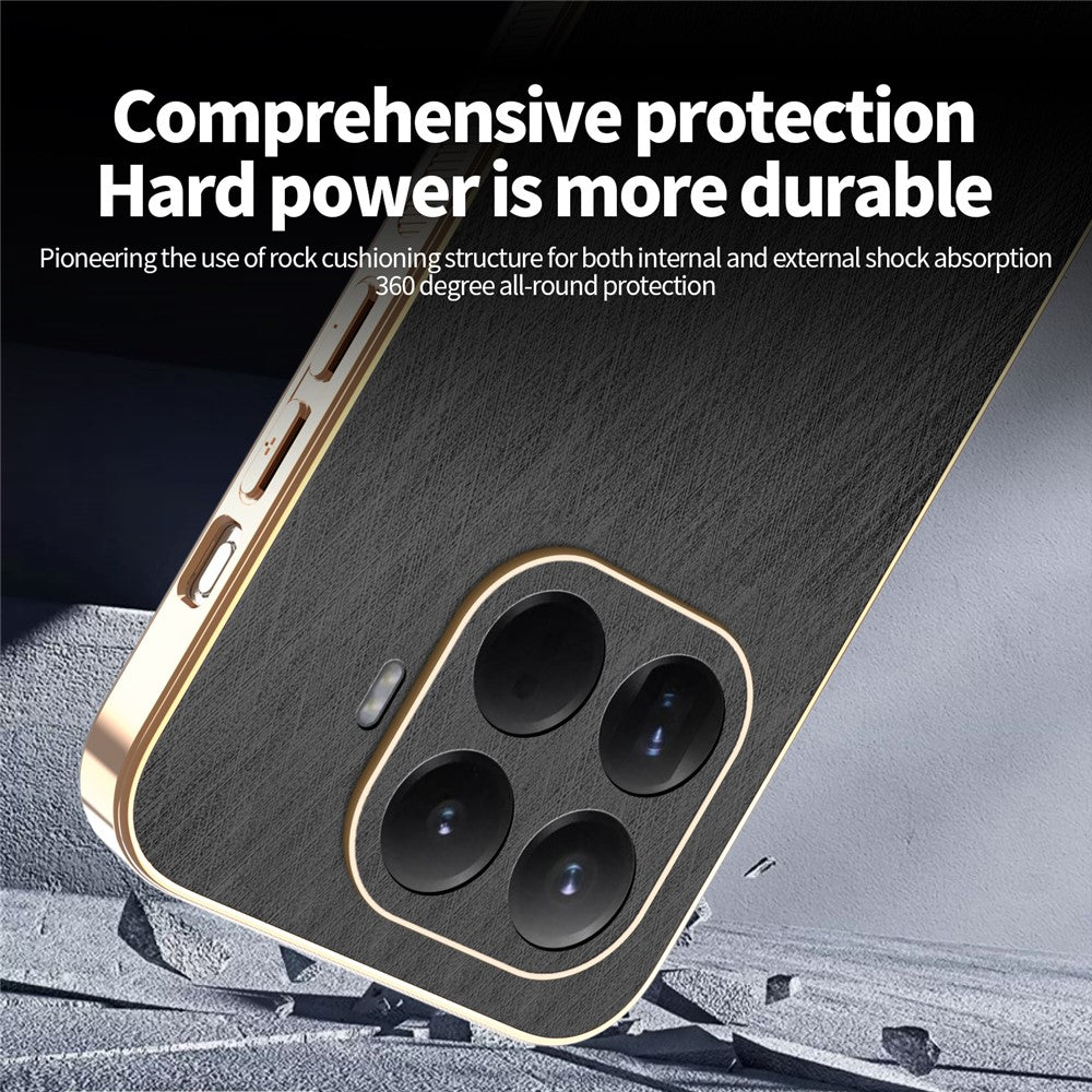 KADEM For Xiaomi 15T Pro Case Electroplating Silk Texture PU + TPU Phone Back Cover
