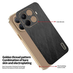 KADEM For Xiaomi 15T Pro Case Electroplating Silk Texture PU + TPU Phone Back Cover