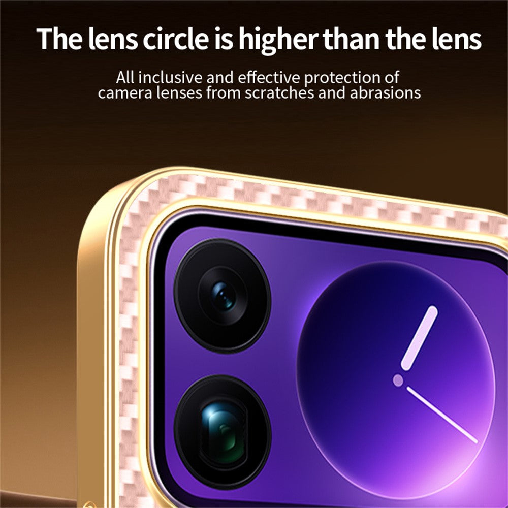 For Xiaomi 17 Pro Max Phone Case Carbon Fiber Textured Electroplated TPU Back Cover