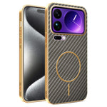 For Xiaomi 17 Pro Max Phone Case Carbon Fiber Textured Electroplated TPU Back Cover