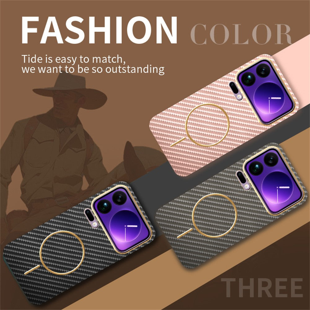 For Xiaomi 17 Pro Phone Case Carbon Fiber Textured Electroplated TPU Back Cover