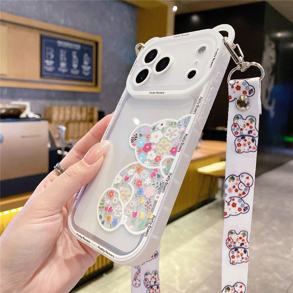 iPhone 18 Pro / 17 Pro Skal med Axelrem Blom Björn - Modell A