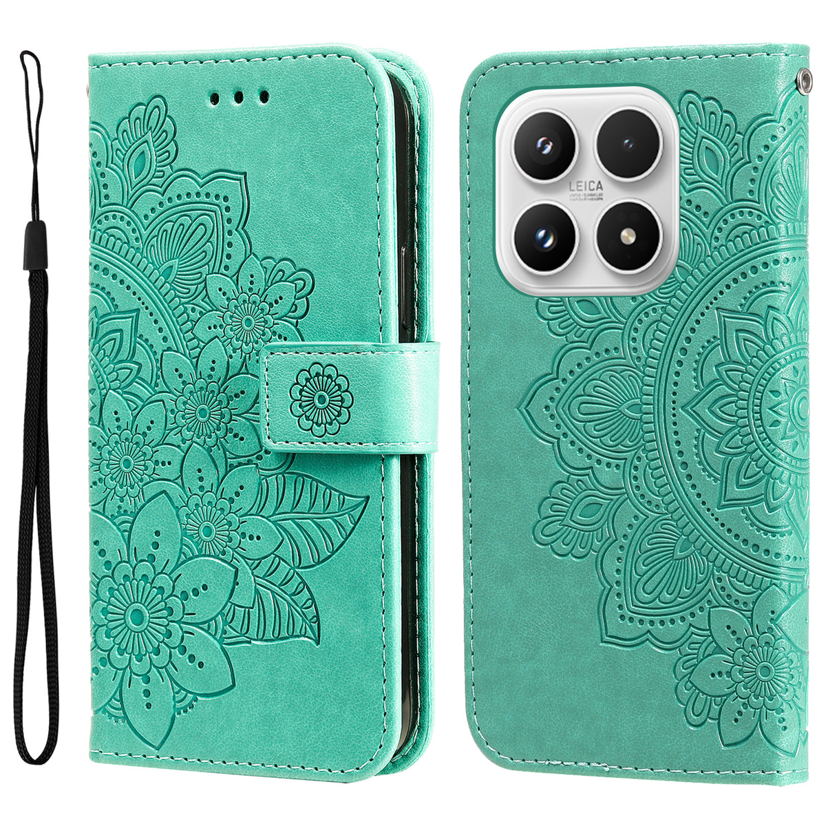 For Xiaomi 17 Case Floral Pattern PU Leather Wallet Stand Phone Cover
