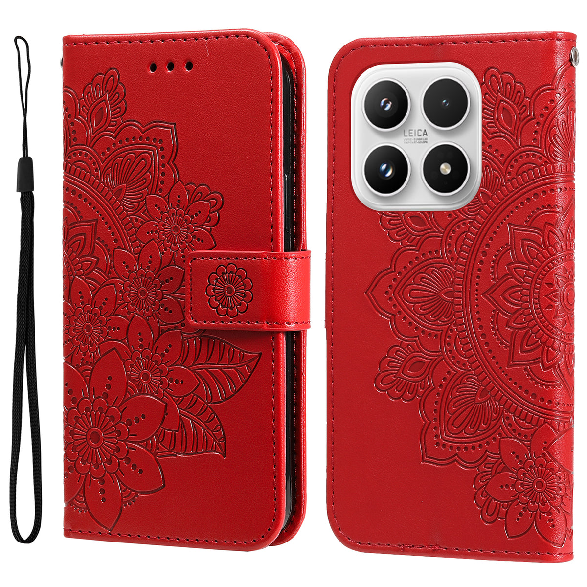 For Xiaomi 17 Case Floral Pattern PU Leather Wallet Stand Phone Cover