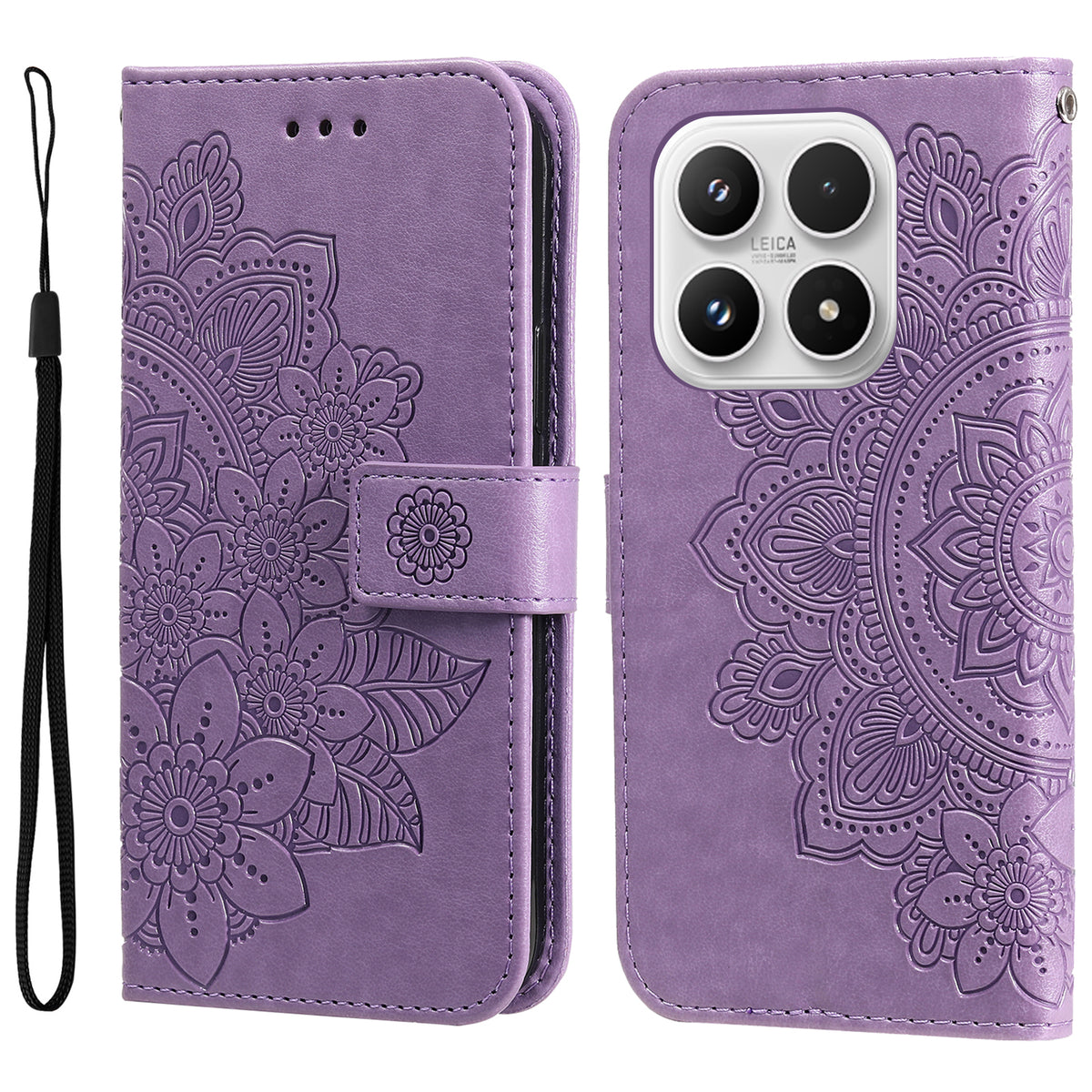 For Xiaomi 17 Case Floral Pattern PU Leather Wallet Stand Phone Cover