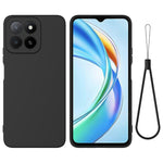 For Honor 400 Smart 5G / Honor X7d 4G / Honor X7d 5G / Honor 400 Smart 4G Liquid Silicone Case Phone Back Cover with Hand Strap