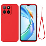 For Honor 400 Smart 5G / Honor X7d 4G / Honor X7d 5G / Honor 400 Smart 4G Liquid Silicone Case Phone Back Cover with Hand Strap