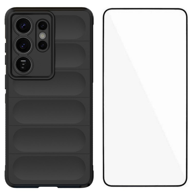 WANLONFENG För Samsung Galaxy S26 Ultra TPU-skal HD-serien Halkfritt mobilskydd med härdat glas