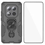 WANLONFENG For Xiaomi Redmi Note 15 Pro 5G (Global) Phone Case  PC TPU Back Cover Kickstand with Tempered Glass