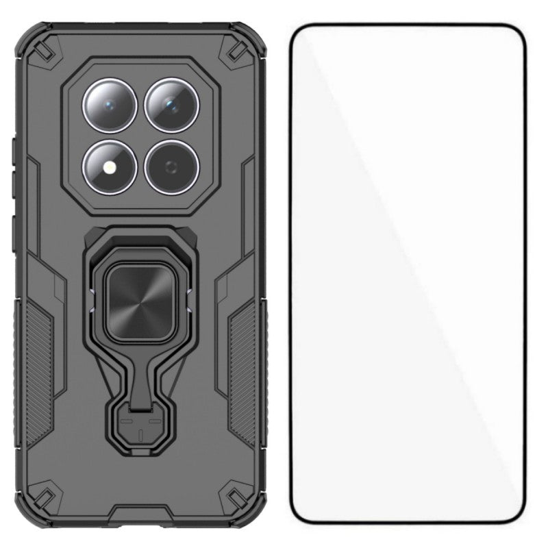 WANLONFENG For Xiaomi Redmi Note 15 Pro 5G (Global) Phone Case  PC TPU Back Cover Kickstand with Tempered Glass